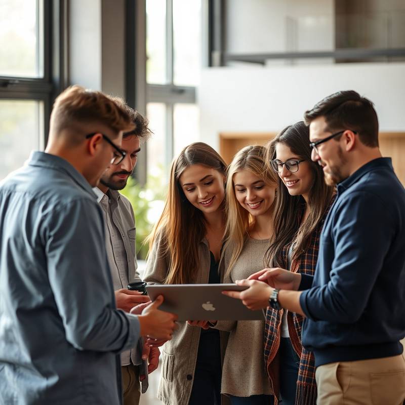 Diverse groep mensen werkt samen aan een project